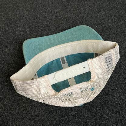 Mesh Trucker Cap – Aqua Blue & White Mesh (“Lake Tahoe, California” Patch)