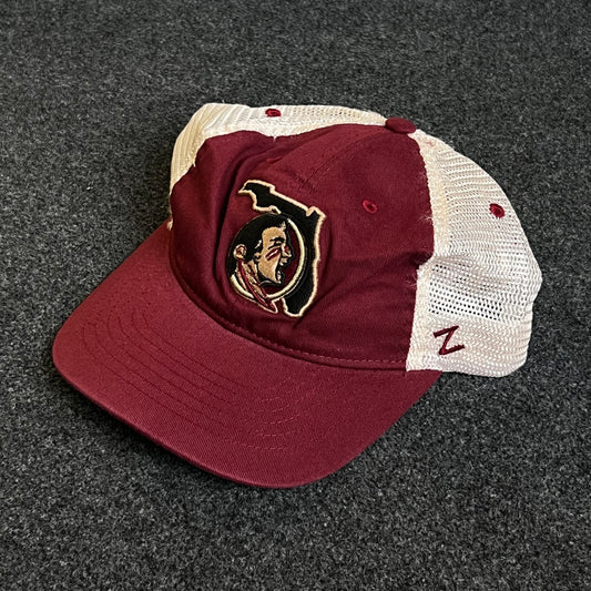 Florida State Seminoles Mesh Trucker Cap – Garnet & White Mesh (Logo Patch)