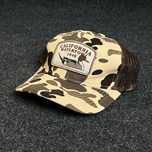 California Waterfowl Trucker Camo Cap.