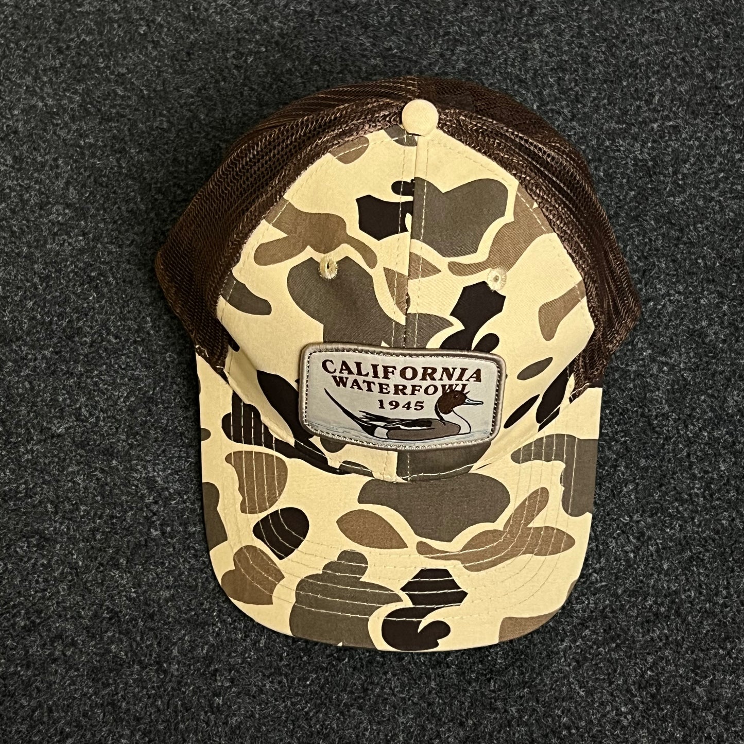 California Waterfowl Trucker Camo Cap.