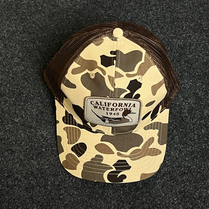 California Waterfowl Trucker Camo Cap.