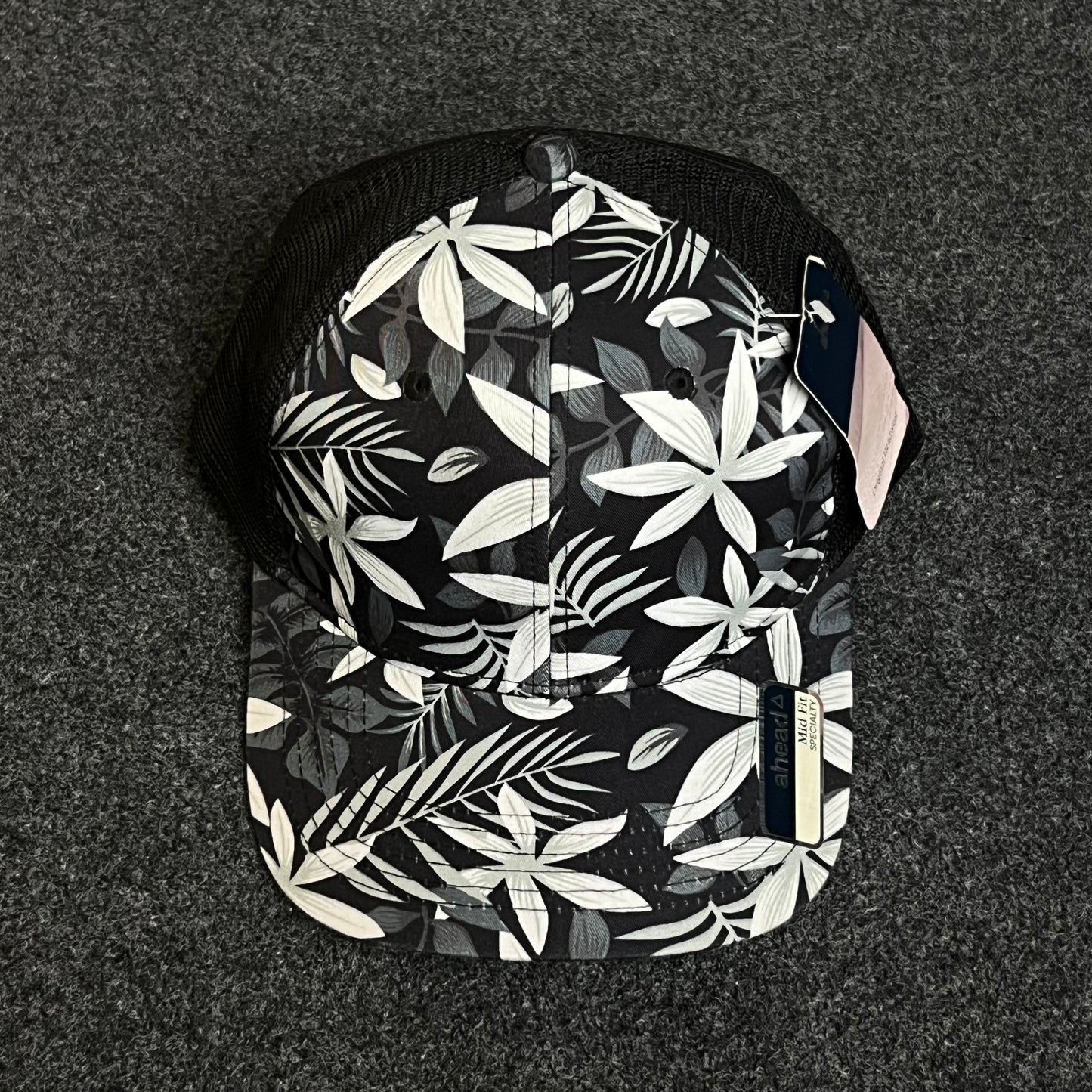 Black Tropical Floral Trucker Hat