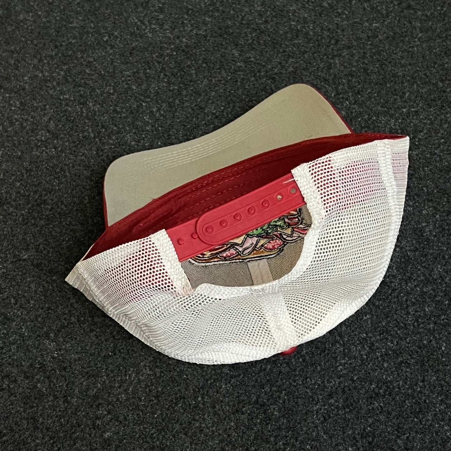 Burger Embroidered Patch Snapback Mesh Trucker Cap