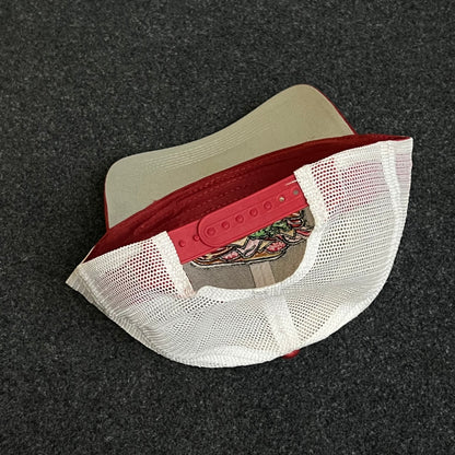 Burger Embroidered Patch Snapback Mesh Trucker Cap
