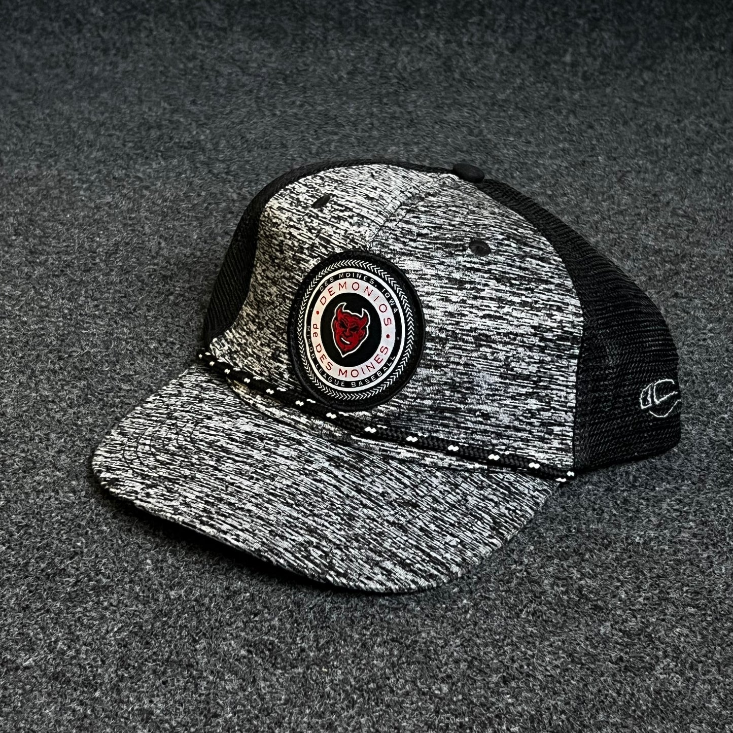 Gray Speckled Soccer Crest Rope Trucker Hat