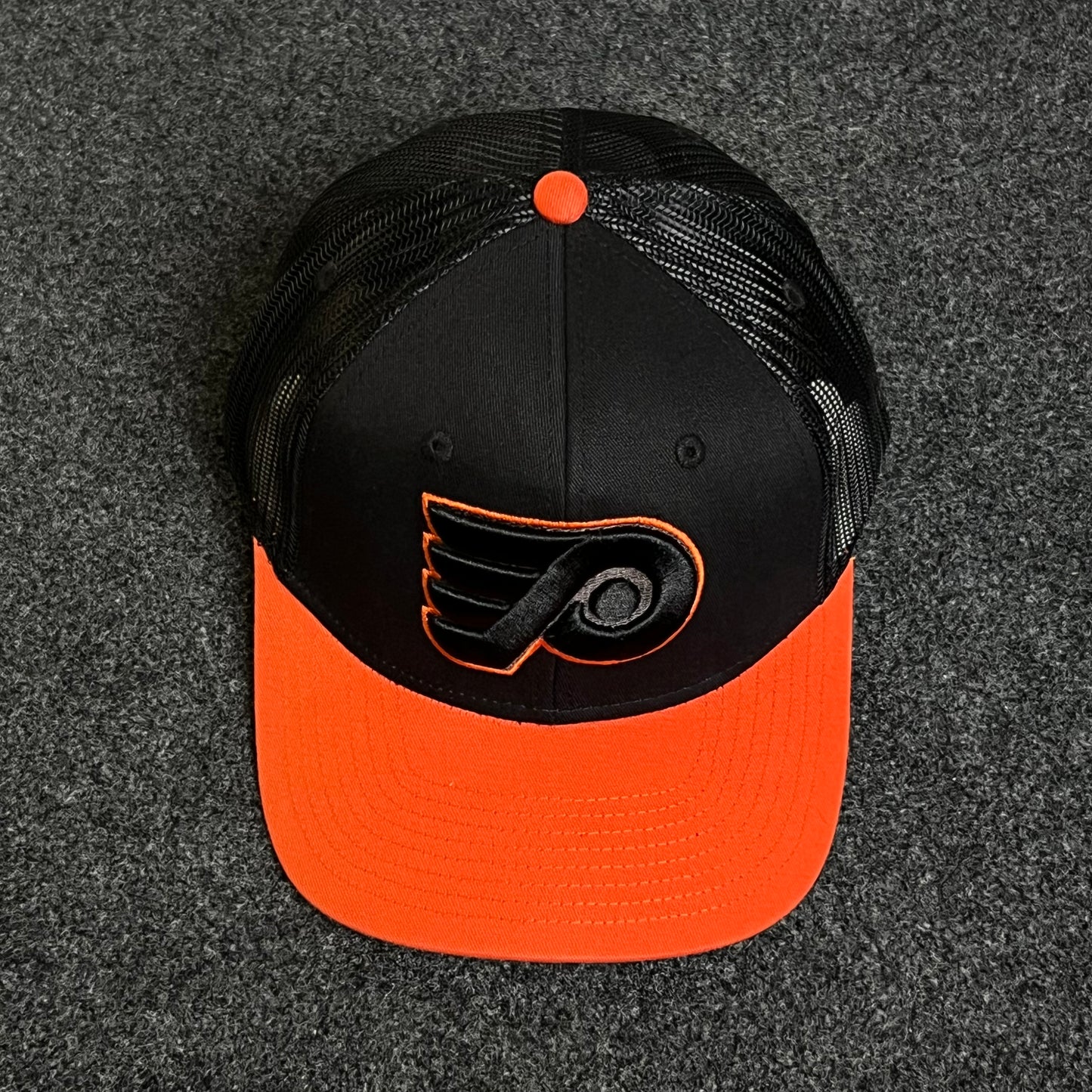 Philadelphia Flyers Authentic Pro Draft Black/Dark Orange Trucker Hat