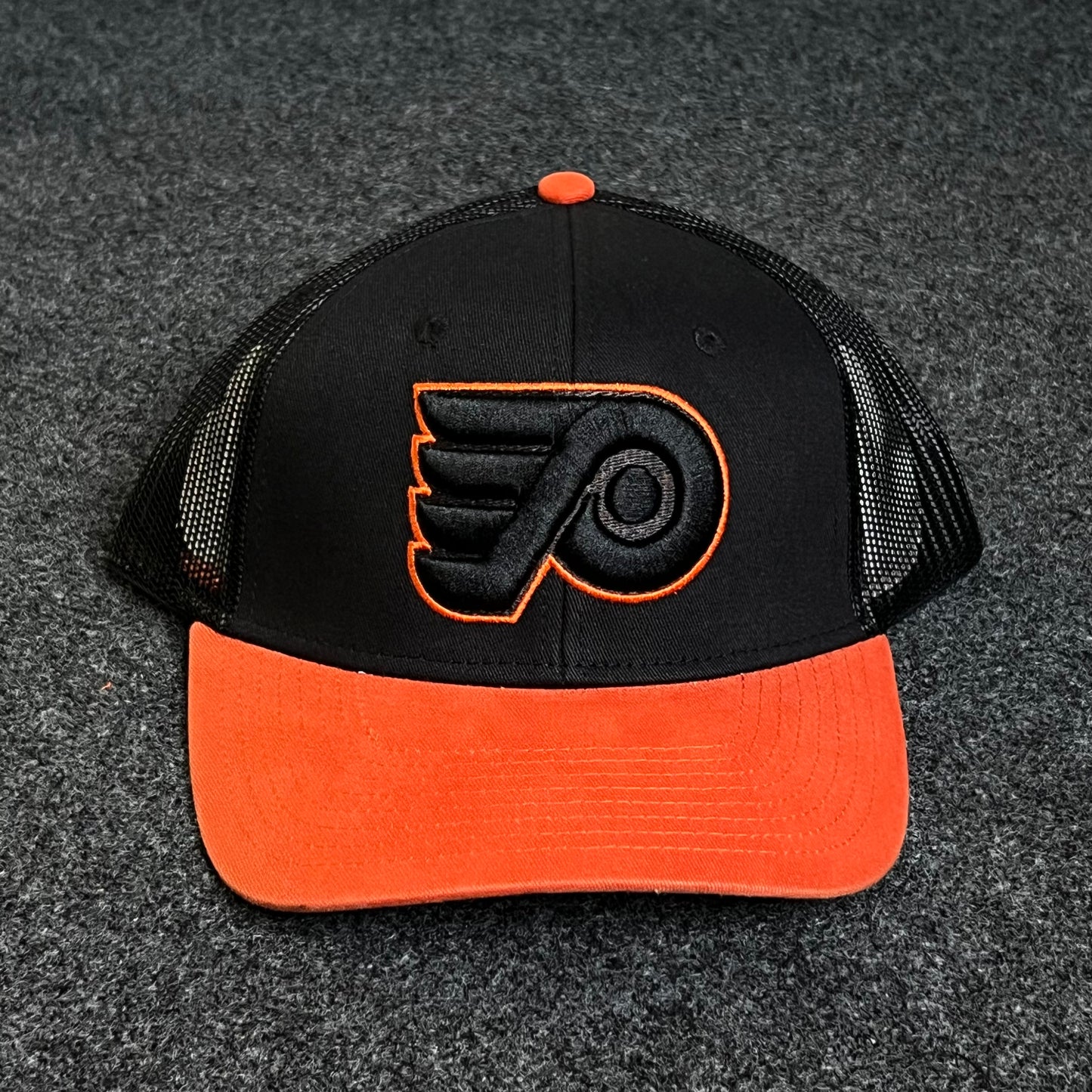 Philadelphia Flyers Authentic Pro Draft Black/Dark Orange Trucker Hat