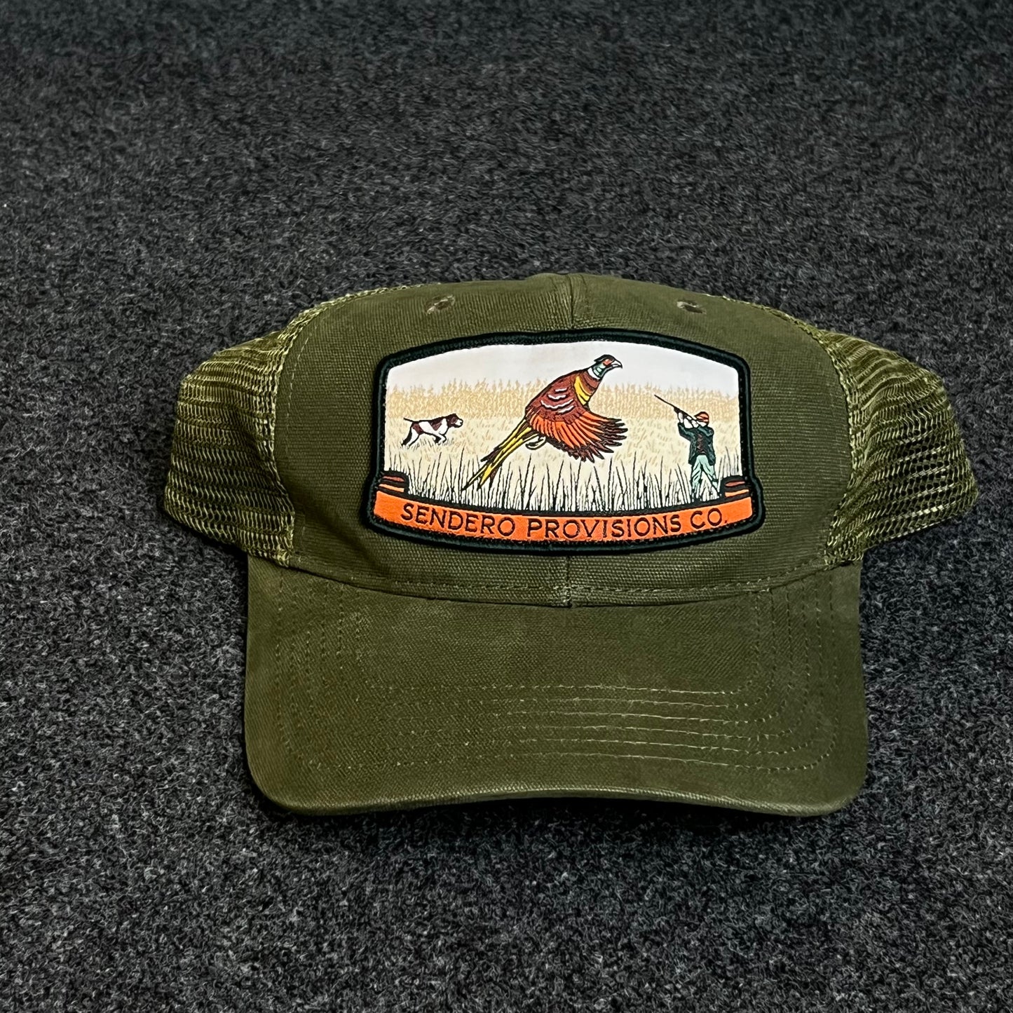 Pointer Dog Hunting Patch Mesh Trucker Hat