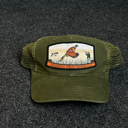 Pointer Dog Hunting Patch Mesh Trucker Hat