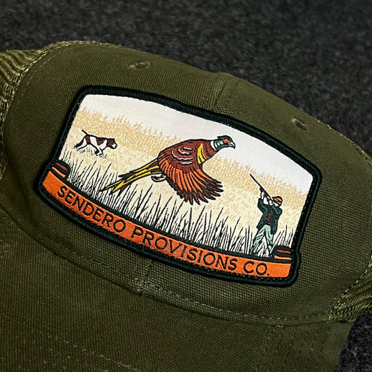 Pointer Dog Hunting Patch Mesh Trucker Hat