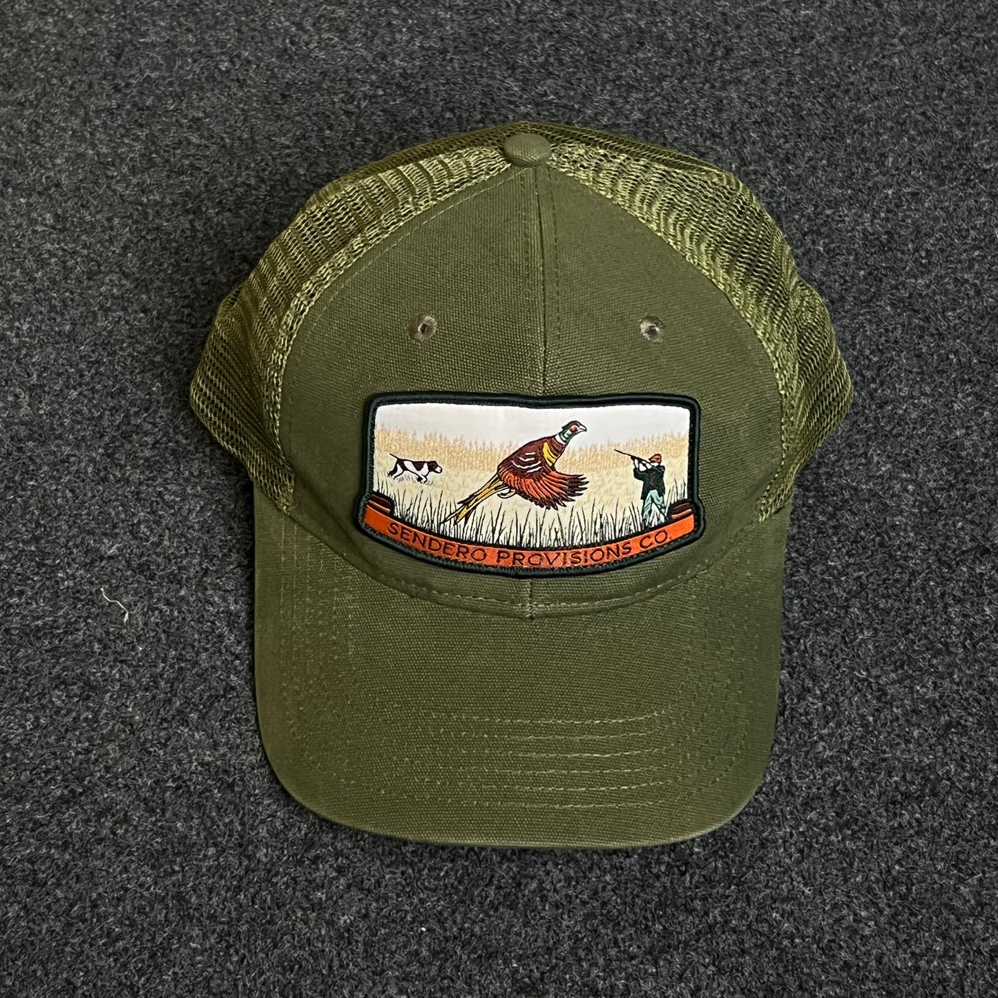 Pointer Dog Hunting Patch Mesh Trucker Hat