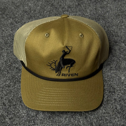 Riven Bucking Elk Rope Cap