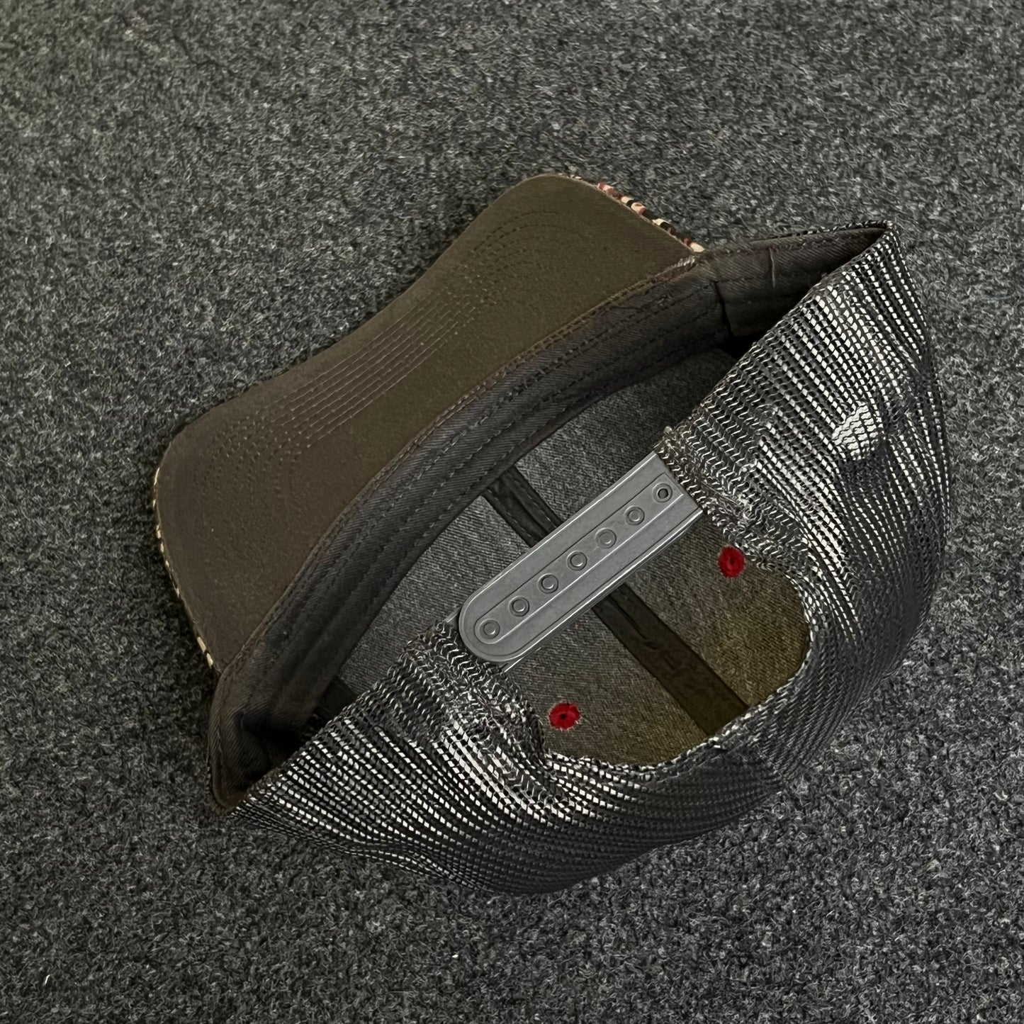 Red Static Camo Mesh Trucker Hat