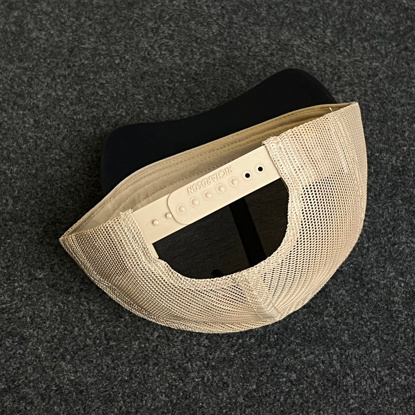 Blank Navy/Beige Mesh Trucker Hat