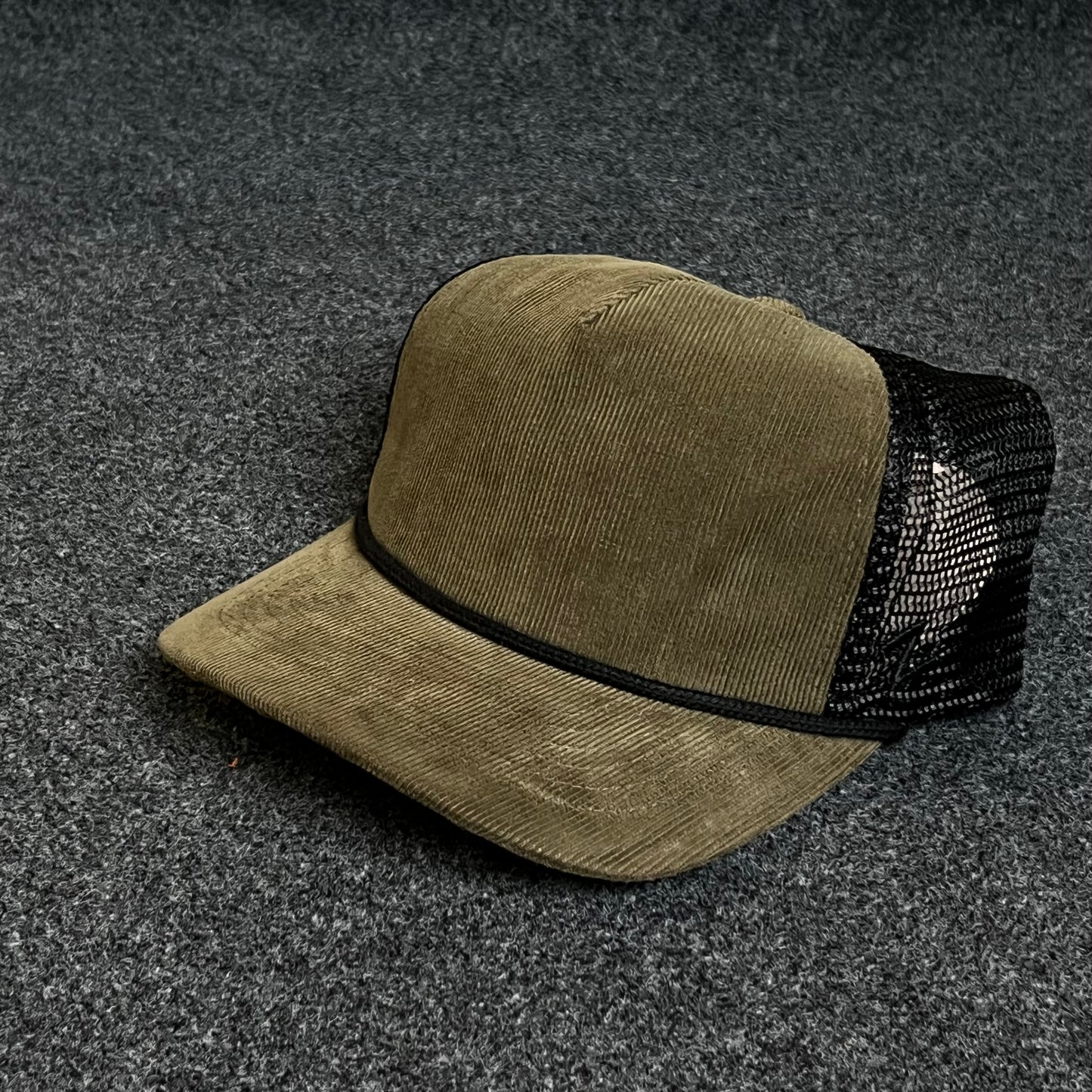 Blank Brown Corduroy Rope Trucker Hat