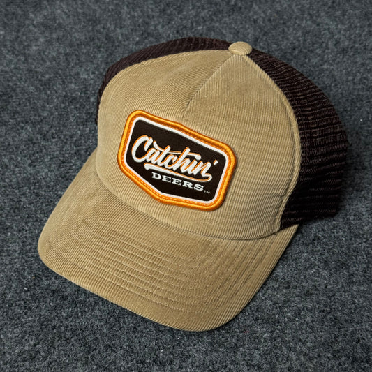 Catchin' Deers Vintage Patch Corduroy Trucker Cap