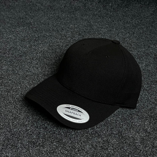 Yupoong Flexfit Blank Black Fitted Baseball Cap