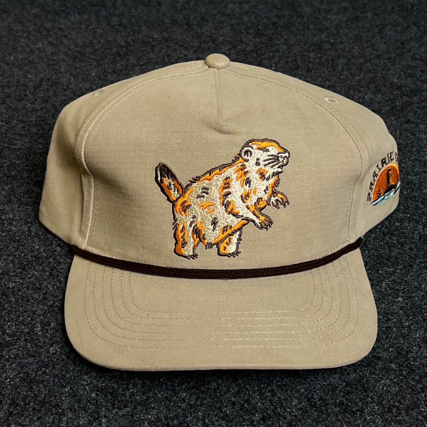 Khaki Prairie Dog Embroidered Cap