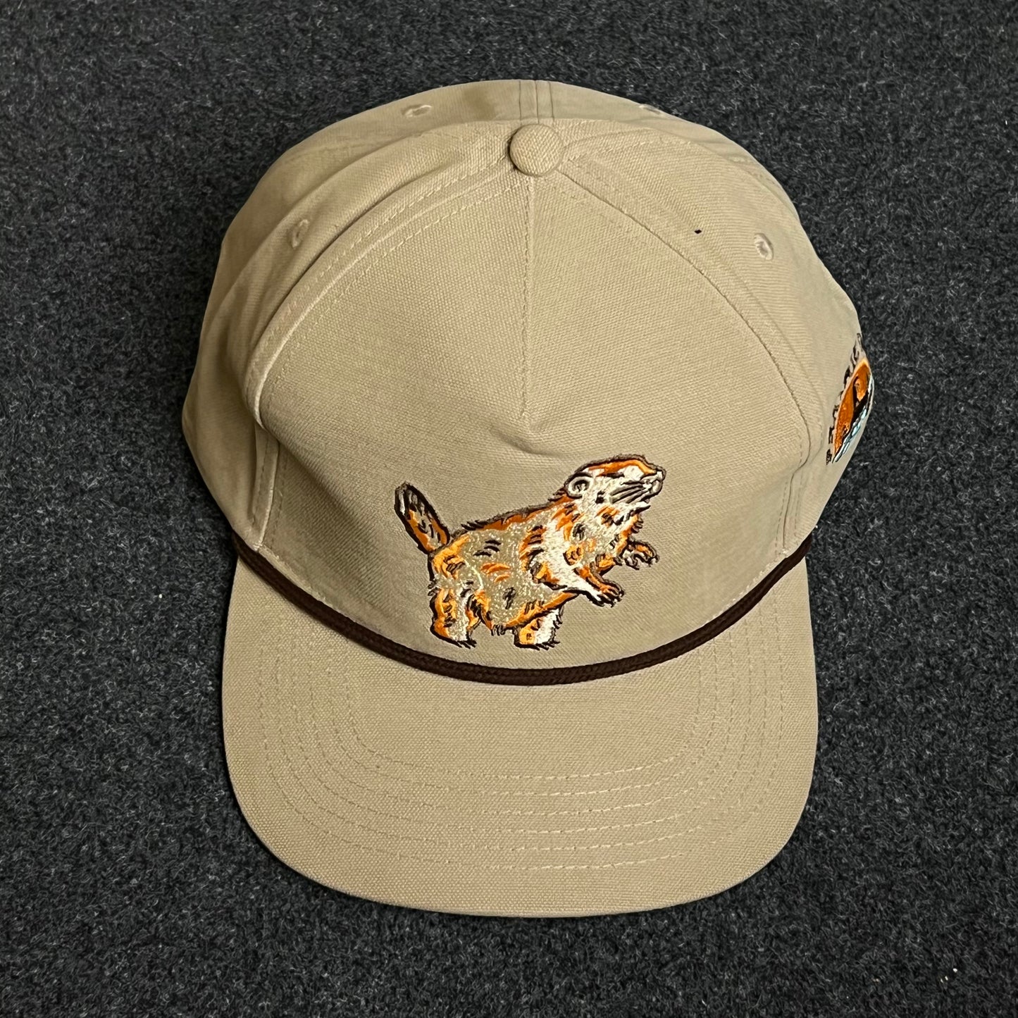 Khaki Prairie Dog Embroidered Cap