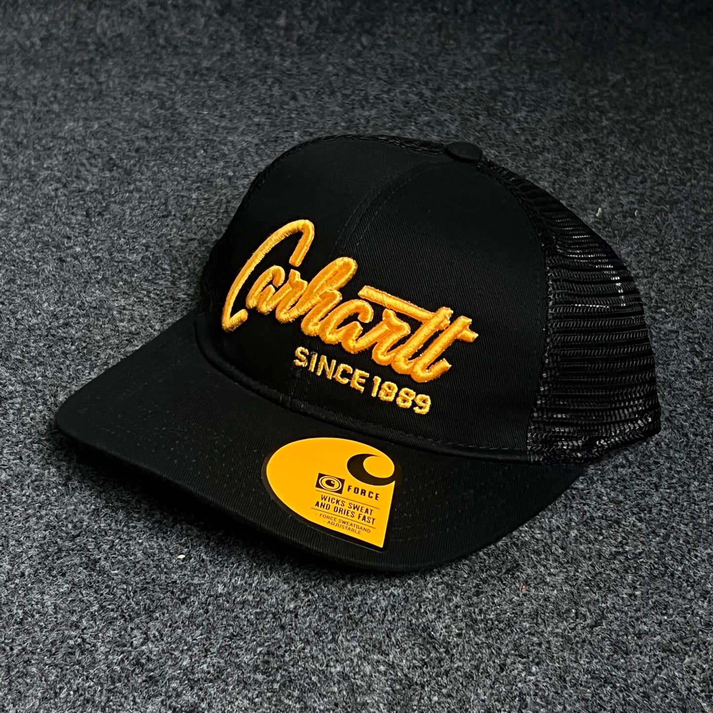 Carhartt Black/Gold Script Mesh Cap