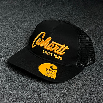 Carhartt Black/Gold Script Mesh Cap
