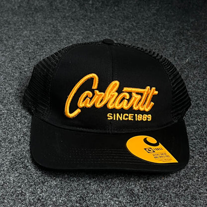 Carhartt Black/Gold Script Mesh Cap