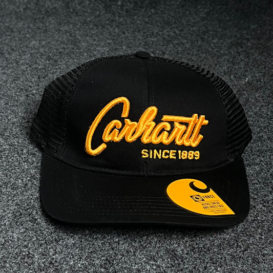 Carhartt Black/Gold Script Mesh Cap