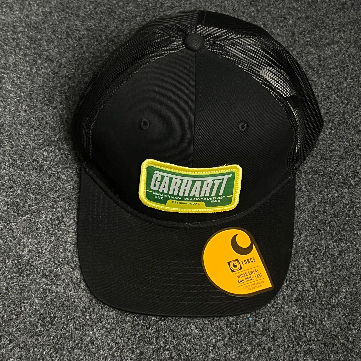 Carhartt Green Patch Black Mesh Cap