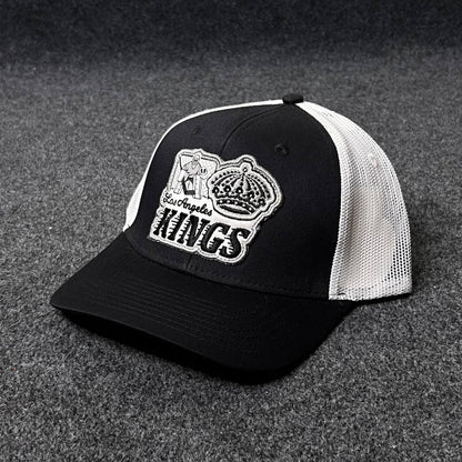 Men's Los Angeles Kings Fanatics Black/Silver Authentic Pro A-Frame Rink Adjustable Hat.