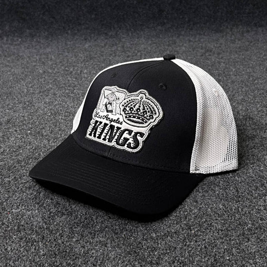 Men's Los Angeles Kings Fanatics Black/Silver Authentic Pro A-Frame Rink Adjustable Hat.