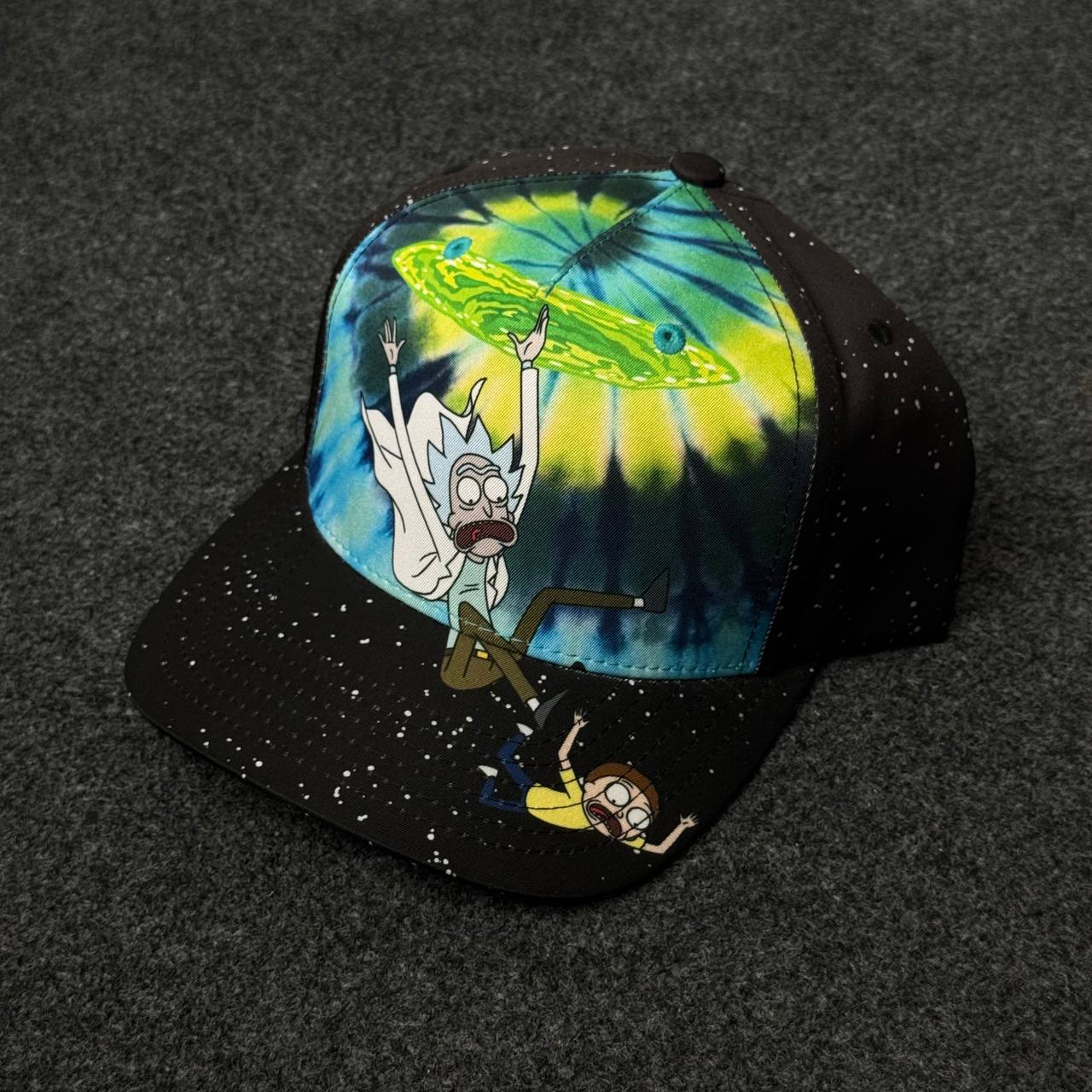 Rick and Morty Portal Fall Tie Dye Snapback Hat