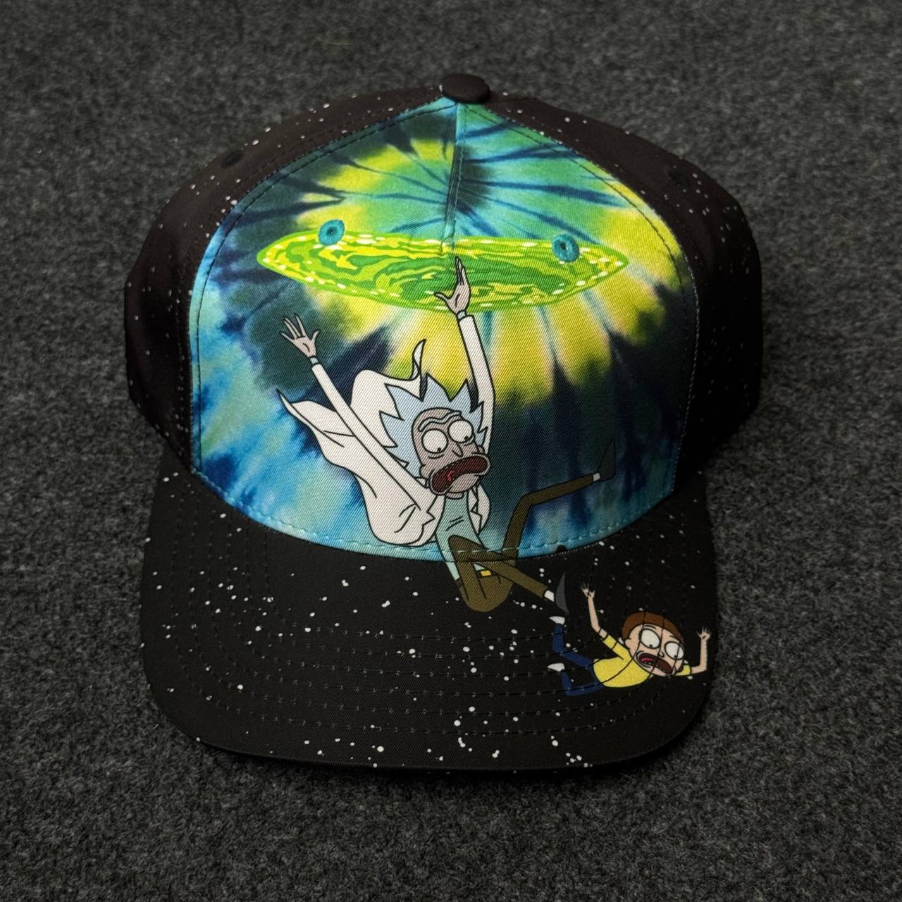 Rick and Morty Portal Fall Tie Dye Snapback Hat