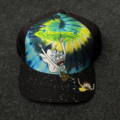 Rick and Morty Portal Fall Tie Dye Snapback Hat