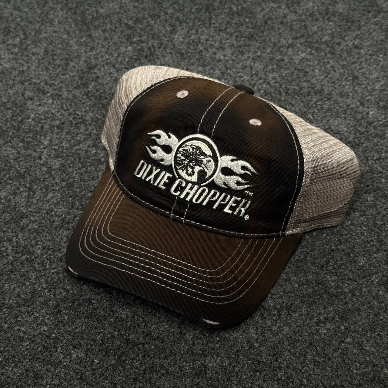 Dixie Chopper Flame Logo Distressed Mesh Trucker Cap
