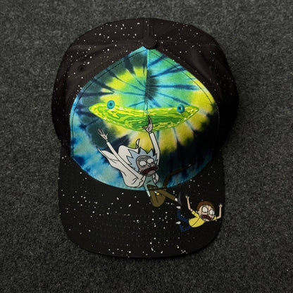 Rick and Morty Portal Fall Tie Dye Snapback Hat